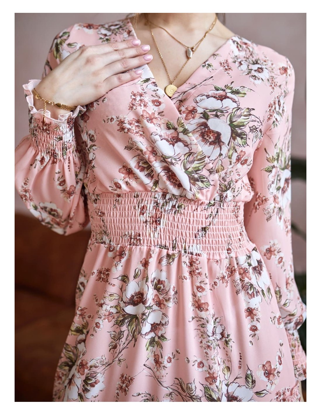 Rochie aerisita cu imprimeu pudrat floral FG637 - Magazin online - Boutique